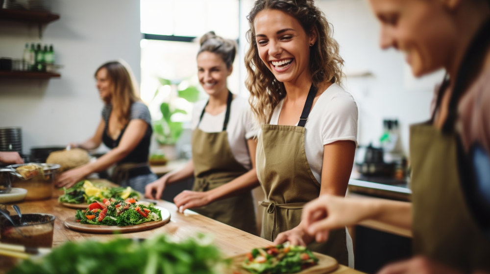 A Joyful Cooking Class With Participants Learning To Create Vega